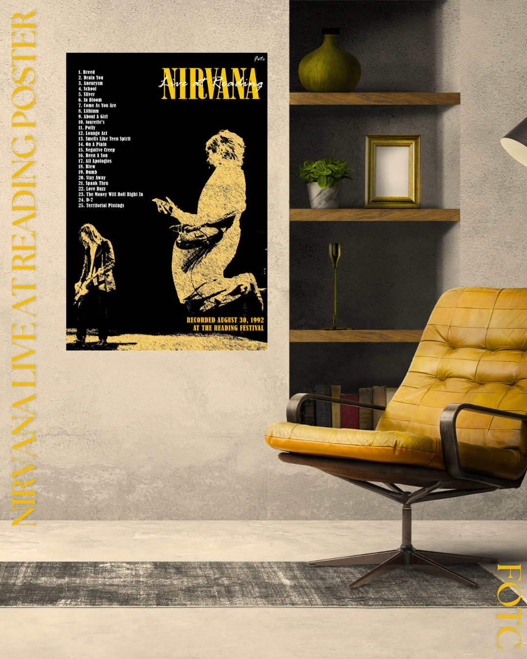 Nirvana live at reading Poster