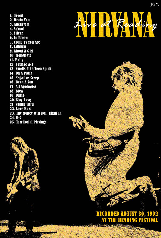 Nirvana live at reading Poster